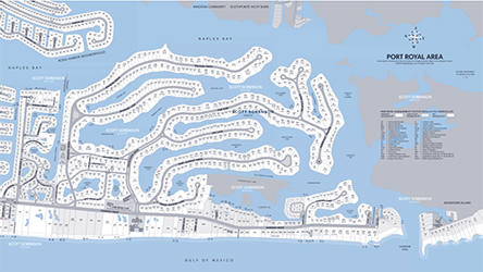Vanderbilt Beach Real Estate MAP, Naples, Florida showing Vanderbilt Beach condominium names, home property addreses and streets in Vanderbilt Beach area
